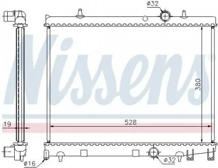 Радиатор, охлаждение двигателя NISSENS 63504