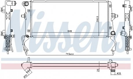 Радіатор охолодження двигуна NISSENS 636728