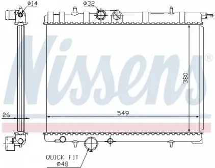 Радіатор, система охолодження двигуна NISSENS 63697 Купити в Україні