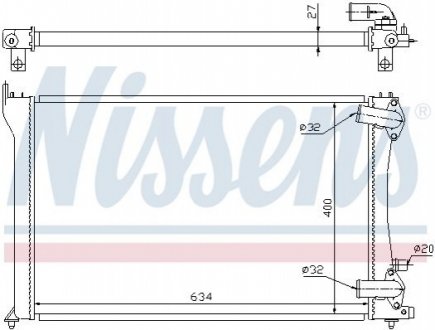 Радиатор, охлаждение двигателя NISSENS 63701 (фото 1)