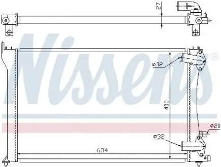 Радиатор, охлаждение двигателя NISSENS 63701
