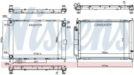 Радиатор кондиционера NISSENS 637625 Купить в Украине