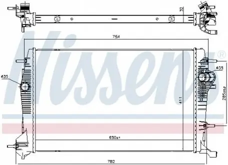 Радиатор GRAND SCENIC 09- NISSENS 637648 Купить в Украине