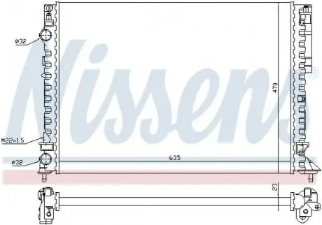 Фото Радіатор, система охолодження двигуна NISSENS (63843A) зображення 1