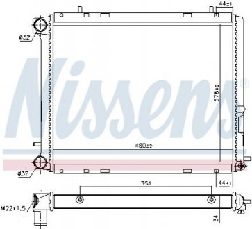Радиатор охлаждения RENAULT R 19 (88-)/TRAFIC I (89-) (выр-во) NISSENS 63906