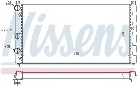 Радиатор, охлаждение двигателя NISSENS 64065
