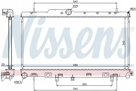 Радіатор, система охолодження двигуна NISSENS 64116 Купити в Україні
