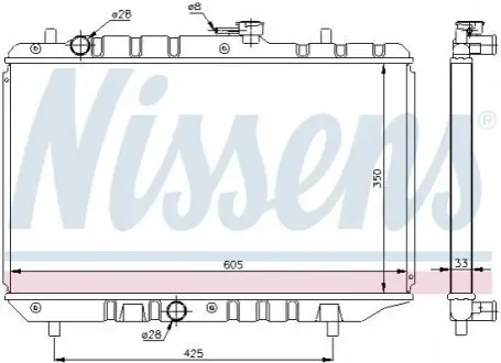 Радиатор, охлаждение двигателя NISSENS 64154