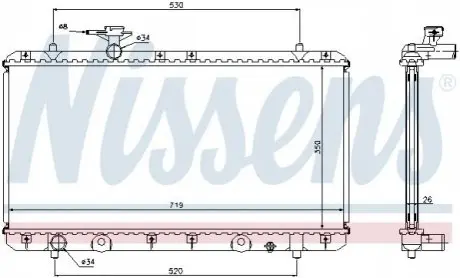 Радіатор, система охолодження двигуна NISSENS 64167A Купити в Україні