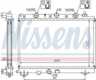 Радіатор, охолодження двигуна NISSENS 64304A