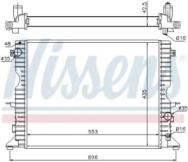 Радіатор, система охолодження двигуна NISSENS 64311A Купити в Україні