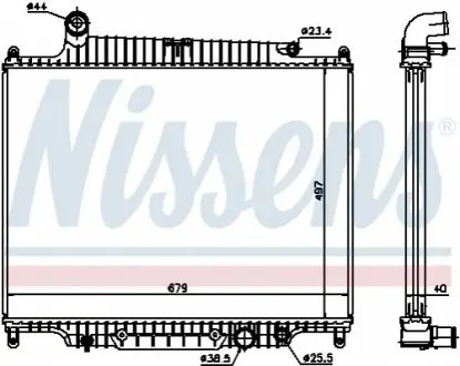 Радіатор двигуна LAND ROVER RANGE ROVER III, RANGE ROVER SPORT I 3.6D 04.06-03.13 NISSENS 643222 Купити в Україні