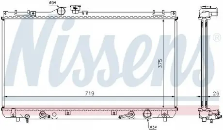 Радиатор, охлаждение двигателя NISSENS 64653A Купить в Украине
