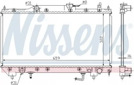 Радиатор, охлаждение двигателя NISSENS 64782A Купить в Украине