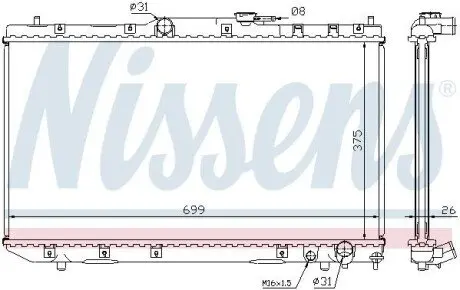 Радіатор, система охолодження двигуна NISSENS 64785A