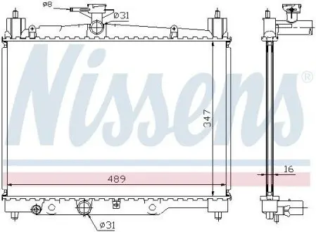Радіатор, система охолодження двигуна NISSENS 64789A