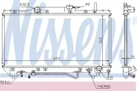 Радиатор охлаждения NISSENS 64802 Купить в Украине