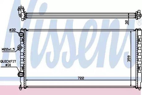 Радиатор, охлаждение двигателя - (3A0121253C, 3A0121253E, 3A0121253T) NISSENS 65252