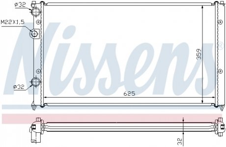 Радиатор - (1HM121253D, 6K0121253AA, 6K0121253L) NISSENS 652551