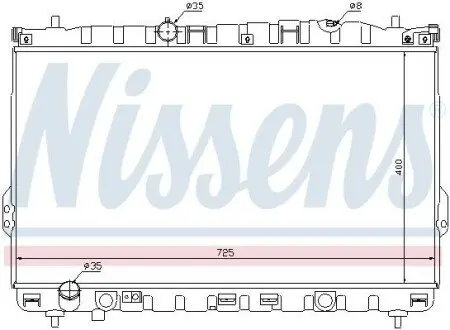 Радиатор охлаждения HYUNDAI TRAJET (FO) (99-) 2.0-2.7 (выр-во Nissens) NISSENS 67032