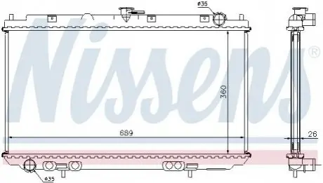 Радіатор, система охолодження двигуна NISSENS 67349A Купити в Україні