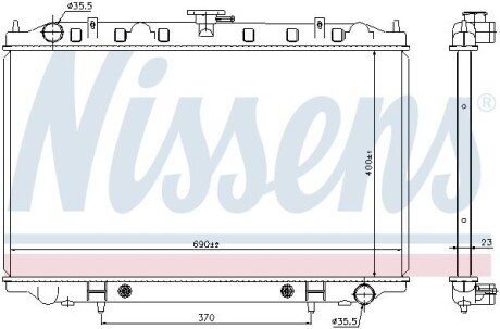 Радіатор, охолодження двигуна - (21410OL815, 2141031U00, 214100L715) NISSENS 67352