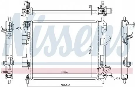 Радиатор двигателя, главный NISSENS 675025
