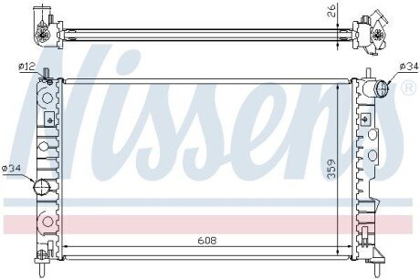 Радіатор охолодження двигуна NISSENS 68002A