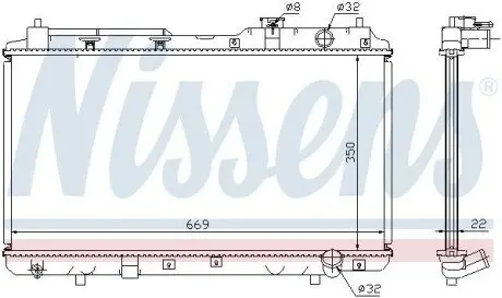 Радіатор, система охолодження двигуна NISSENS 68101A Купити в Україні