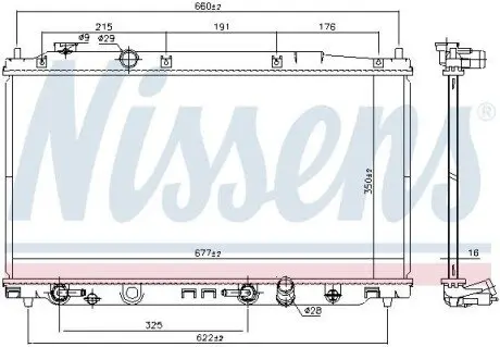 Радиатор охлаждения NISSENS 681374 Купить в Украине