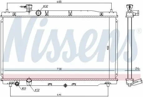Радиатор CR-V 06- 2,0.. NISSENS 681386 Купить в Украине