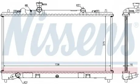 Радіатор, система охолодження двигуна NISSENS 68509 Купити в Україні