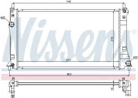 Радиатор, охлаждение двигателя NISSENS 68528