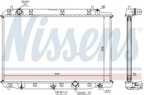 Радіатор, система охолодження двигуна NISSENS 68602A Купити в Україні