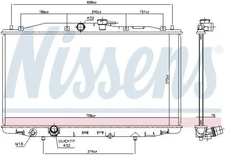Радіатор, система охолодження двигуна NISSENS 68604 Купити в Україні