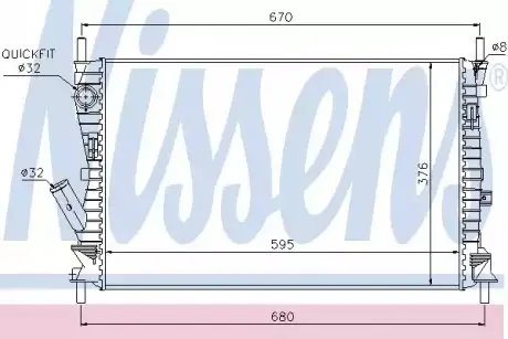 Радіатор, система охолодження двигуна NISSENS 69223