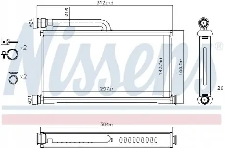 Теплообмінник, система опалення салону NISSENS 70233 Купити в Україні