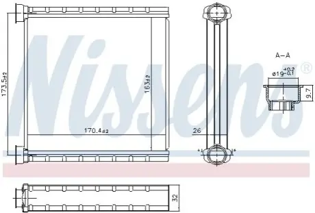 Теплообмінник, система опалення салону NISSENS 707278 Купити в Україні