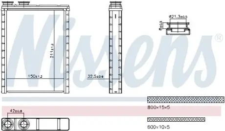 Теплообмінник, система опалення салону NISSENS 707286 Купити в Україні