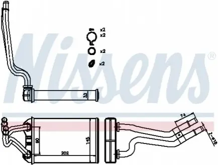 Теплообмінник, система опалення салону NISSENS 70980