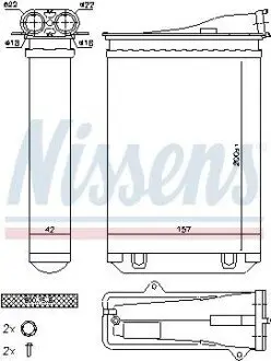 Теплообмінник, система опалення салону NISSENS 72954 Купити в Україні