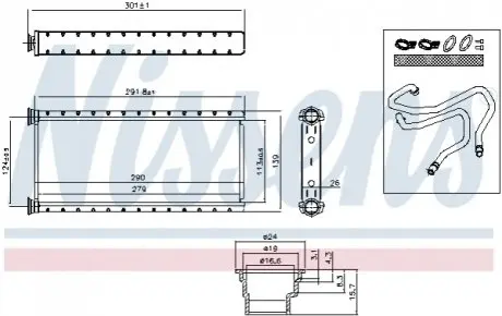 Радіатор пічки LAND ROVER DISCOVERY III, RANGE ROVER SPORT I 2.7D-4.4 07.04-03.13 NISSENS 73002 Купити в Україні