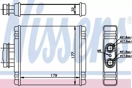 Теплообмінник - (6R0819031, 6Q0819031, 6Q0819033) NISSENS 73654