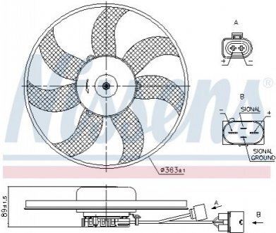 Вентилятор охлаждения двигателя NISSENS 850021 (фото 1)