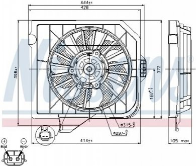 Вентилятор, охлаждение двигателя NISSENS 85090 (фото 1)