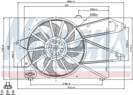 FORD Вентилятор радиатора двигатель. MONDEO 1.6-1.8 00- NISSENS 85191 Купить в Украине