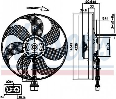 Вентилятор, охлаждение двигателя NISSENS 85544 (фото 1)