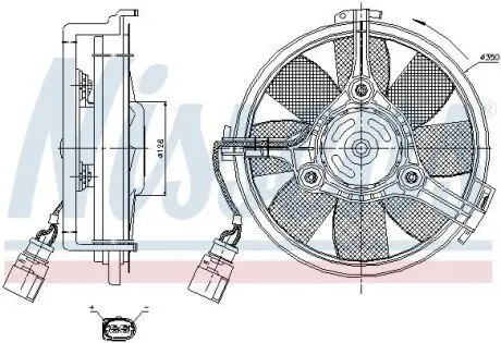 Вентилятор радіатора Лів AUDI A4 B5, A6 C4, A6 C5, A6 C6, A8 D2, ALLROAD C5 SKODA SUPERB I VW PASSAT B5, PASSAT B5.5 1.6-6.0 11.94-03.11 NISSENS 85547 Купити в Україні