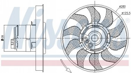 Вентилятор, охлаждение двигателя NISSENS 85619 (фото 1)