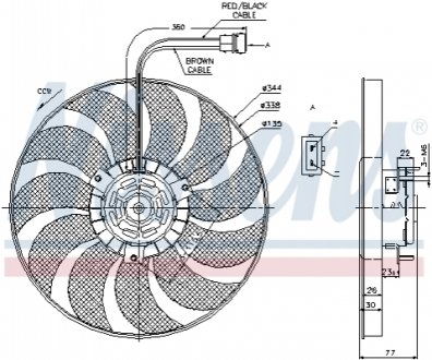 Вентилятор охлаждения двигателя - (7D0959455A, 7D0959455, 7D0959455E) NISSENS 85676